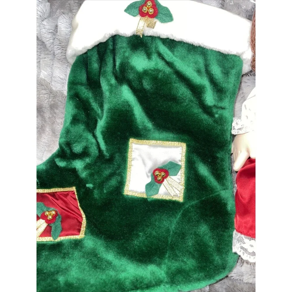 Precious Moments QVC Exclusive Christmas Holly Doll with Stocking 1999 with Tag